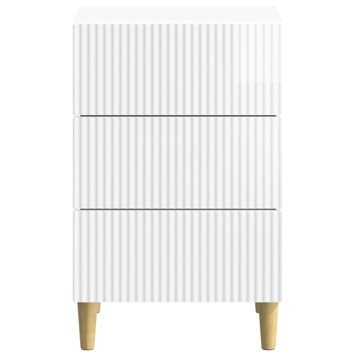 vidaXL Κομοδίνο Γυαλιστερό Λευκό 43 x 41 x 66,5 εκ. Επεξεργασμένο Ξύλο
