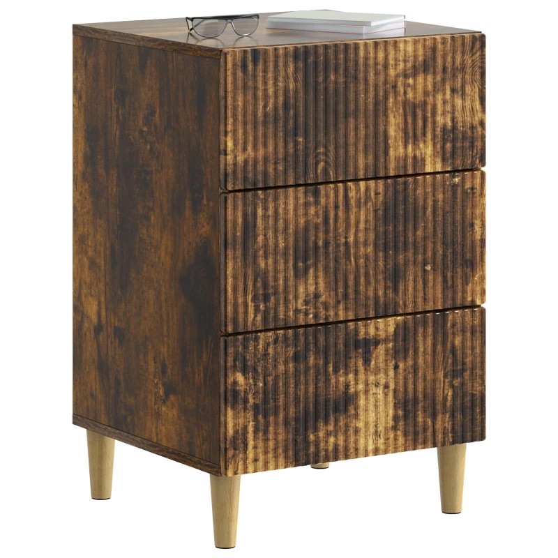vidaXL Κομοδίνο Καπνισμένο Ξύλο Δρυός 43 x 41 x 66,5 εκ.