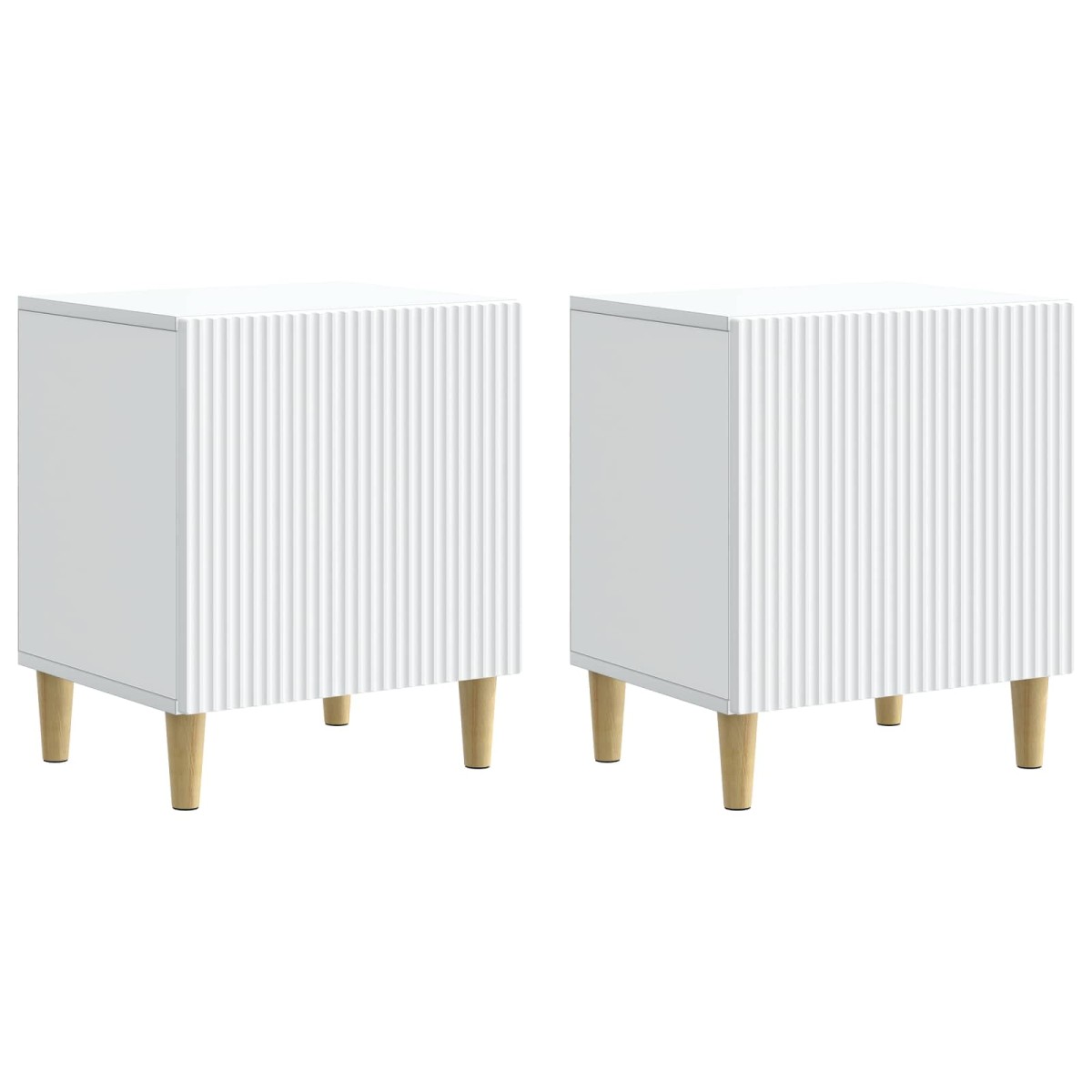 vidaXL Κομοδίνο 2 τμχ. Λευκό 43 x 34,5 x 50 εκ Επεξεργασμένο Ξύλο