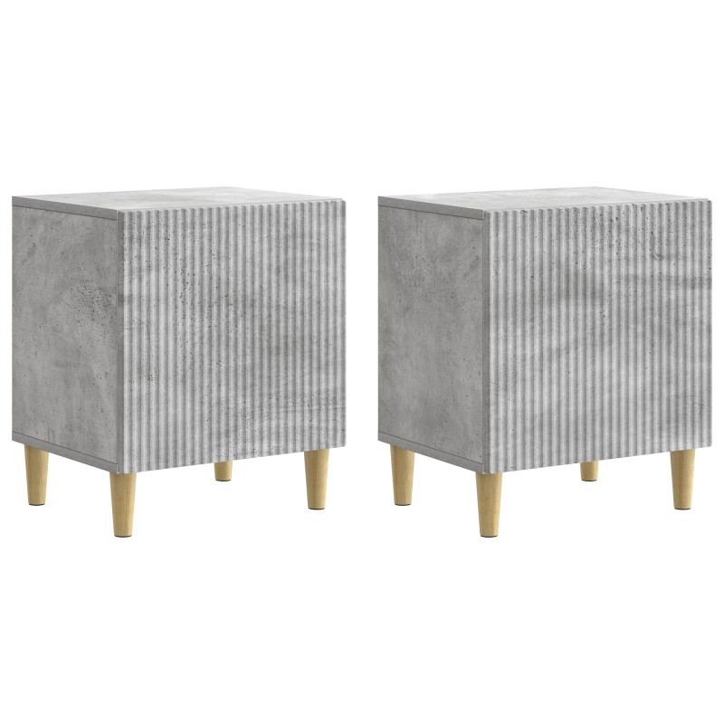 vidaXL Κομοδίνο 2 τμχ. Γκρι Σκυροδέματος 43 x 34,5 x 50 εκ