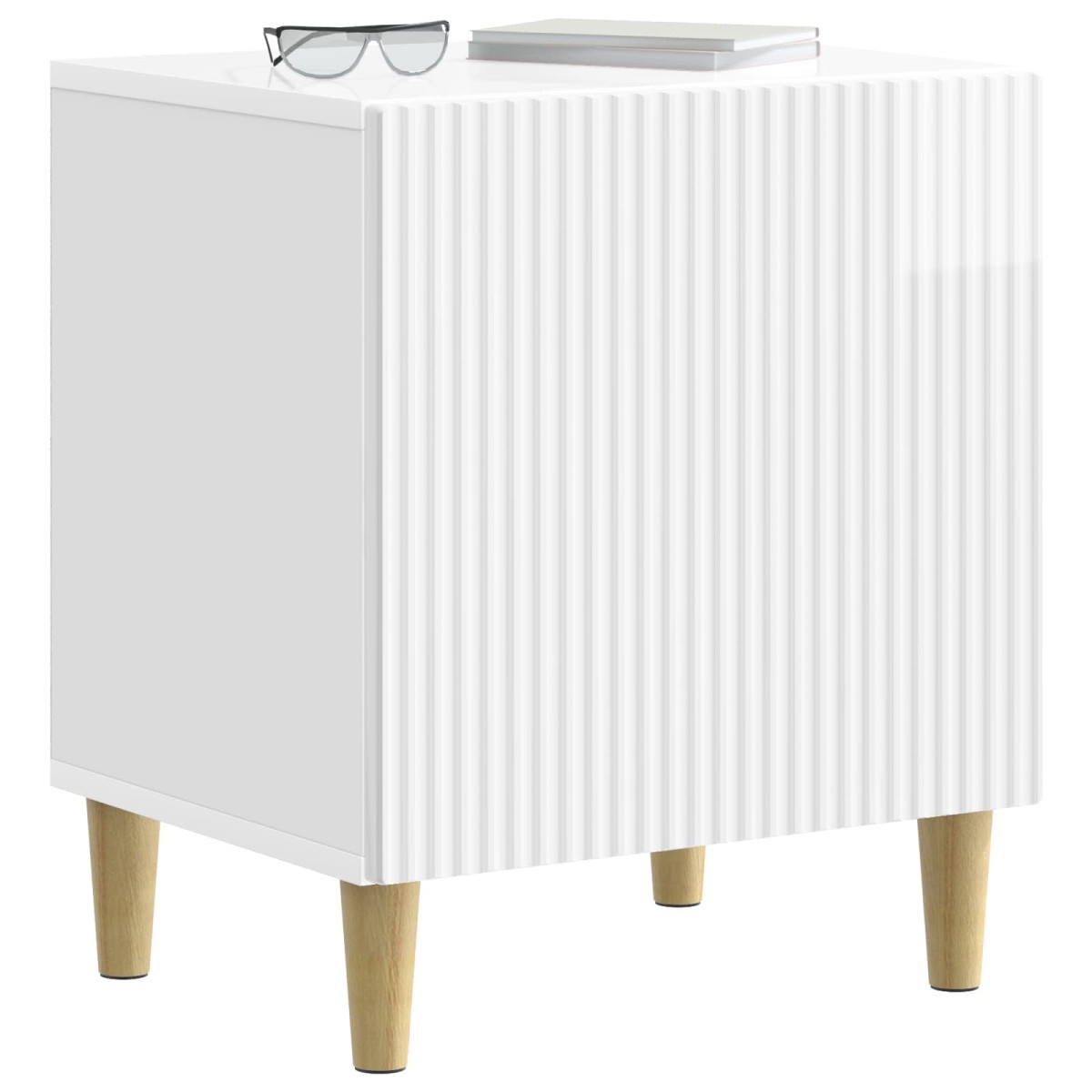 vidaXL Κομοδίνο 2 τμχ. Γυαλιστερό Λευκό 43 x 34,5 x 50 εκ