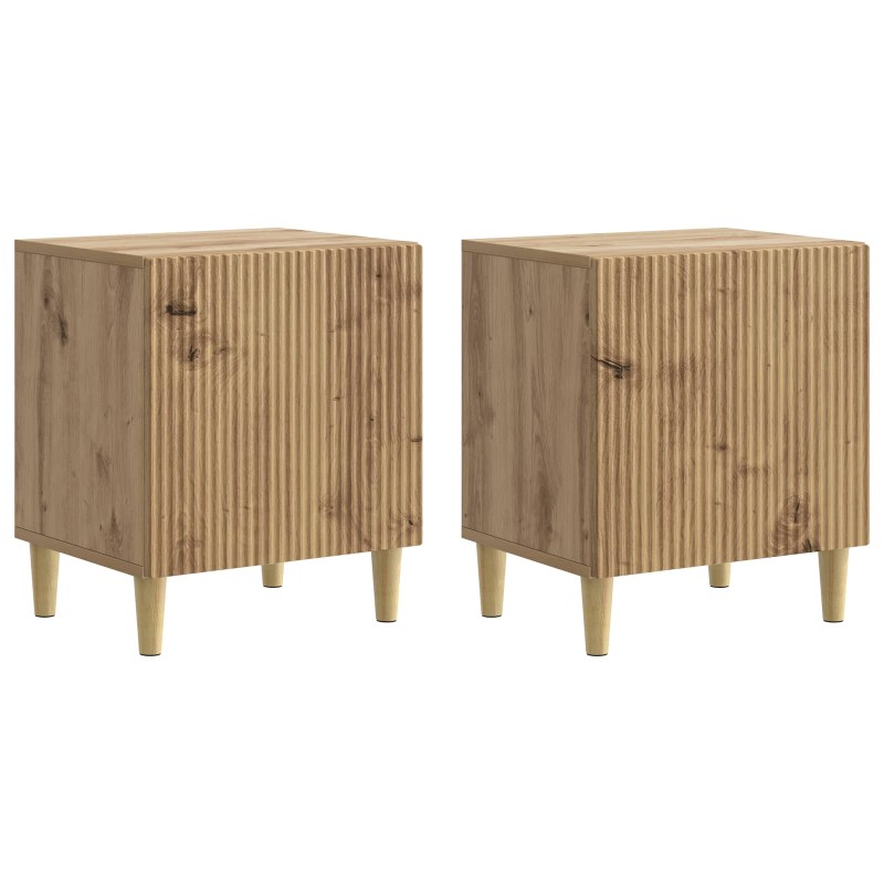 vidaXL Κομοδίνο 2 τμχ. Artisan Δρυς 43 x 34,5 x 50 εκ