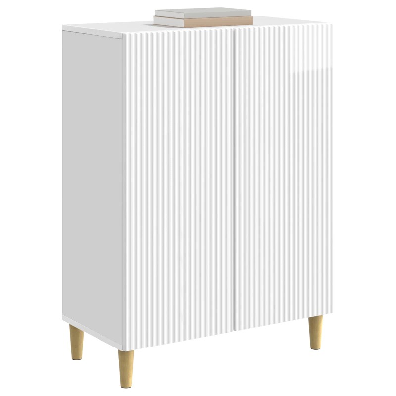 vidaXL Πλαϊνό γραφείο Γυαλιστερό Λευκό 66 x 34,5 x 90 εκ