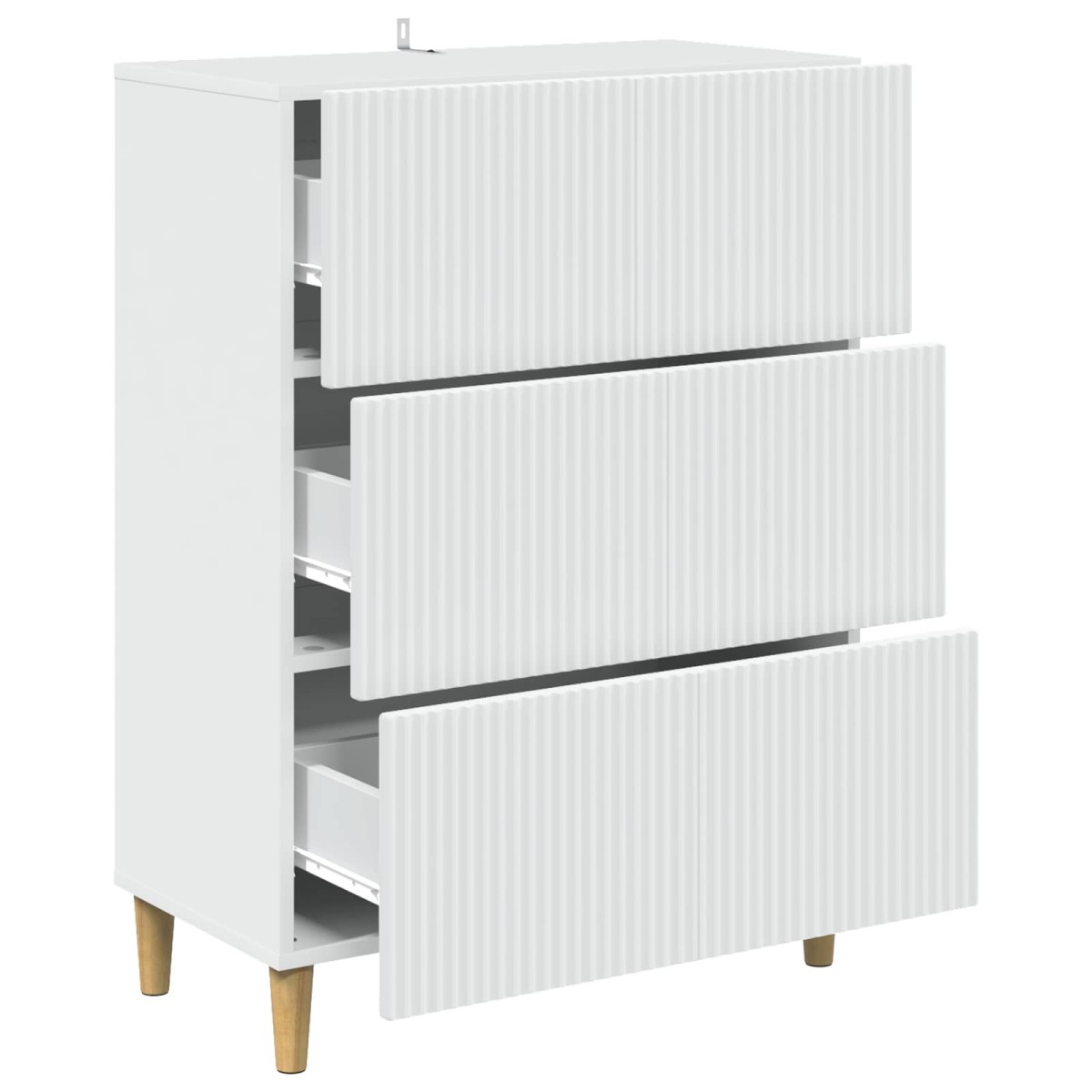 vidaXL Ντουλάπι με Συρτάρια Λευκό 66 x 34,5 x 90 εκ Επεξεργασμένο Ξύλο