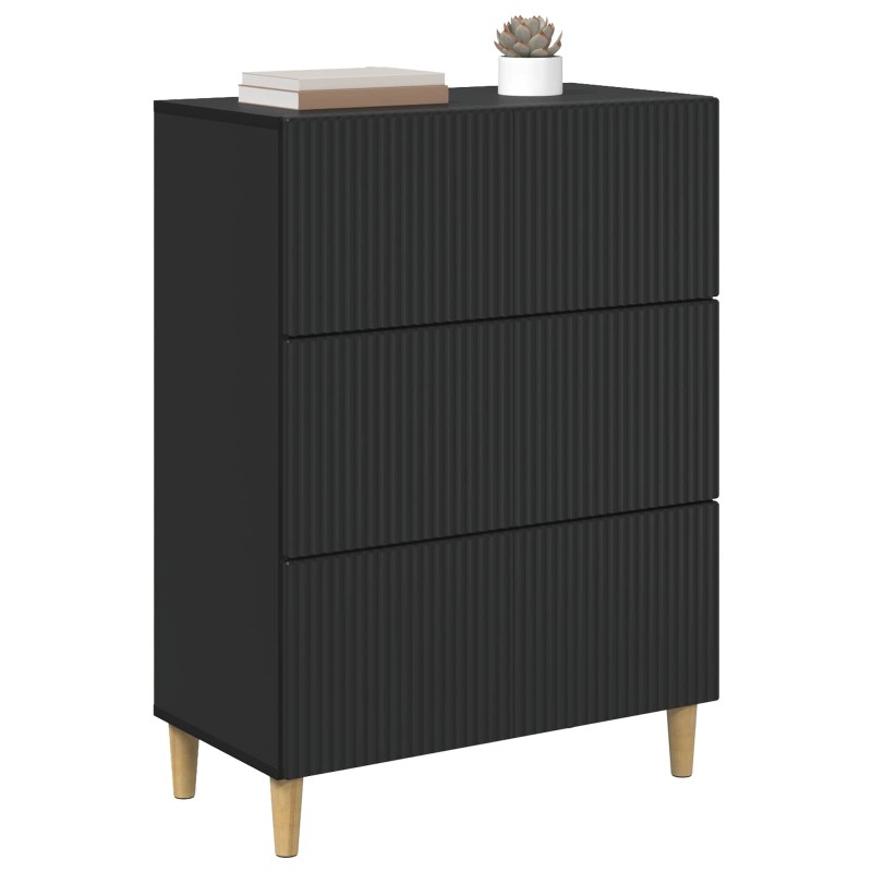 vidaXL Ντουλάπι με Συρτάρια Μαύρο 66 x 34,5 x 90 εκ Επεξεργασμένο Ξύλο