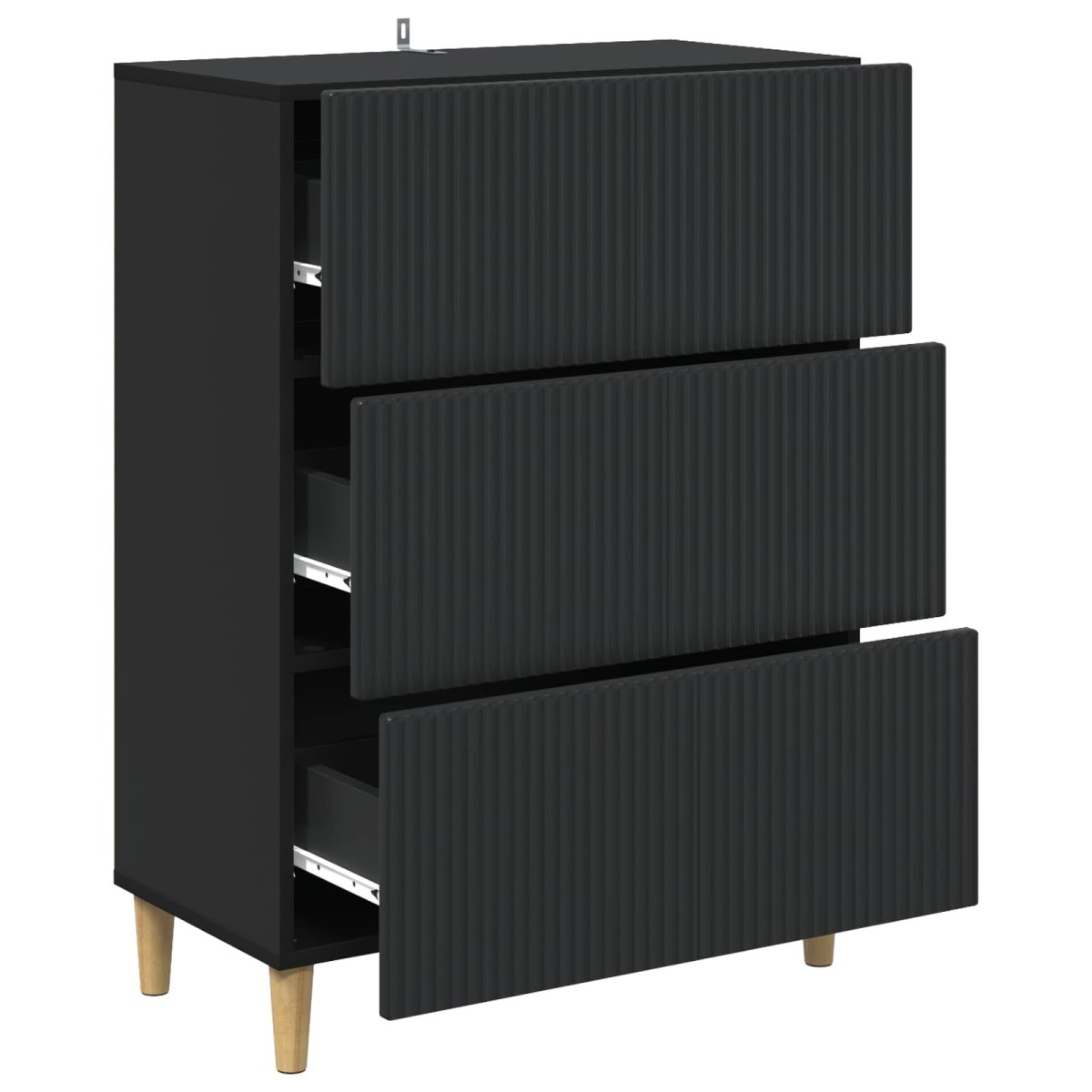 vidaXL Ντουλάπι με Συρτάρια Μαύρο 66 x 34,5 x 90 εκ Επεξεργασμένο Ξύλο