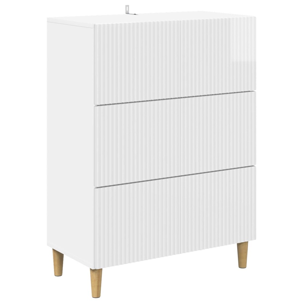 vidaXL Ντουλάπι με Συρτάρια Γυαλιστερό Λευκό 66 x 34,5 x 90 εκ