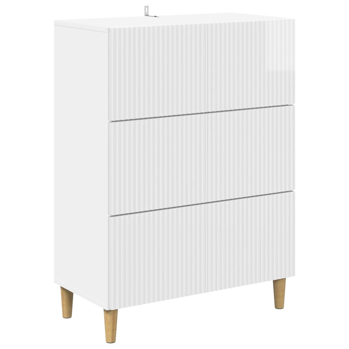 vidaXL Ντουλάπι με Συρτάρια Γυαλιστερό Λευκό 66 x 34,5 x 90 εκ