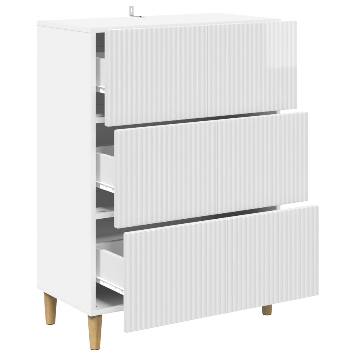 vidaXL Ντουλάπι με Συρτάρια Γυαλιστερό Λευκό 66 x 34,5 x 90 εκ