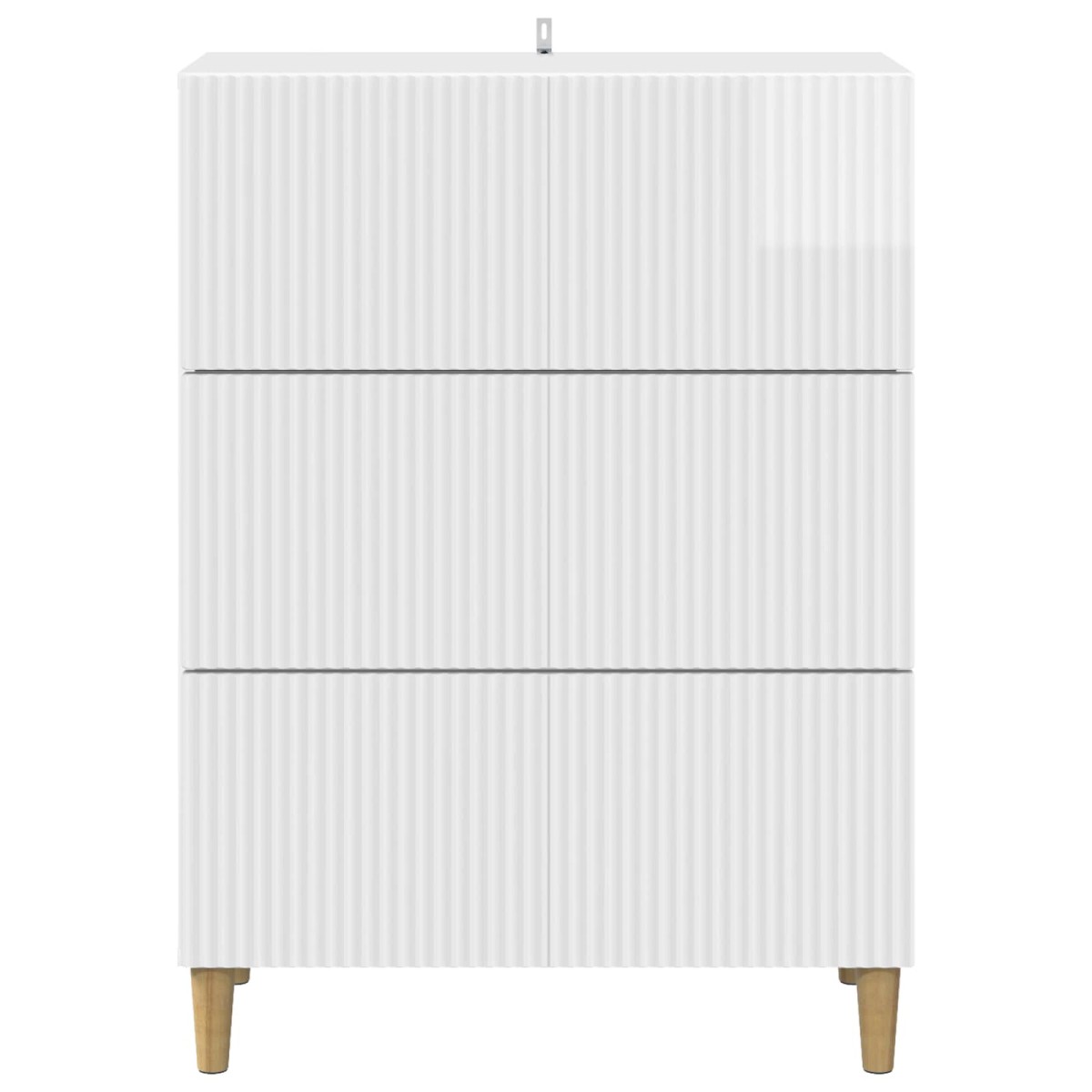 vidaXL Ντουλάπι με Συρτάρια Γυαλιστερό Λευκό 66 x 34,5 x 90 εκ