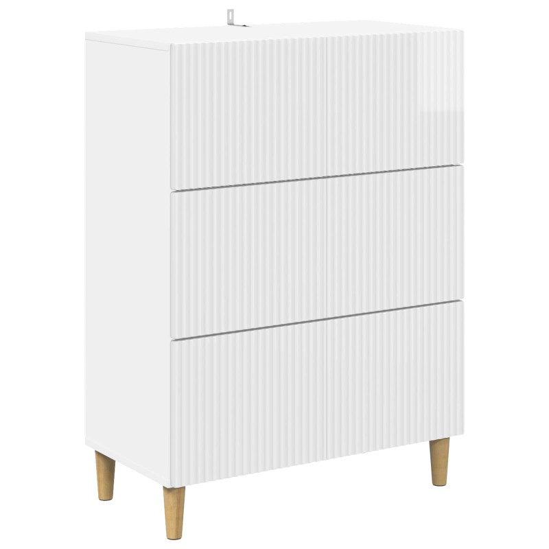 vidaXL Ντουλάπι με Συρτάρια Γυαλιστερό Λευκό 66 x 34,5 x 90 εκ