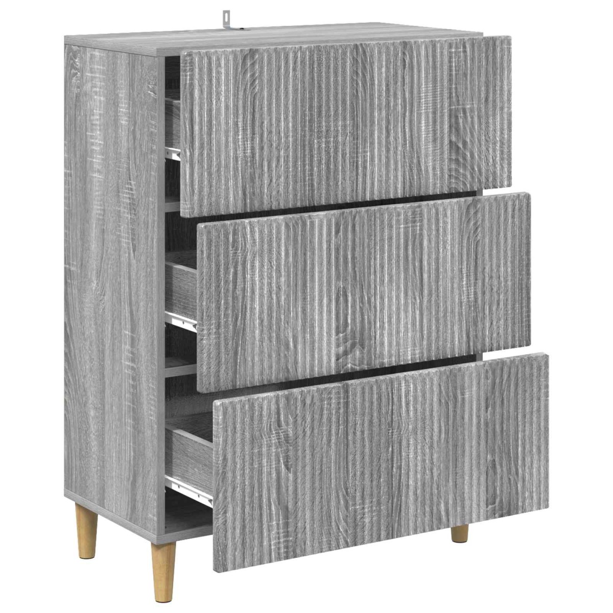 vidaXL Ντουλάπι με Συρτάρια Γκρι Sonoma 66 x 34,5 x 90 εκ