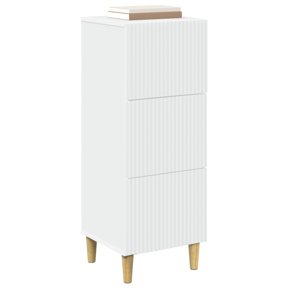vidaXL Ντουλάπι με Συρτάρια Λευκό 33 x 34,5 x 90 εκ Επεξεργασμένο Ξύλο