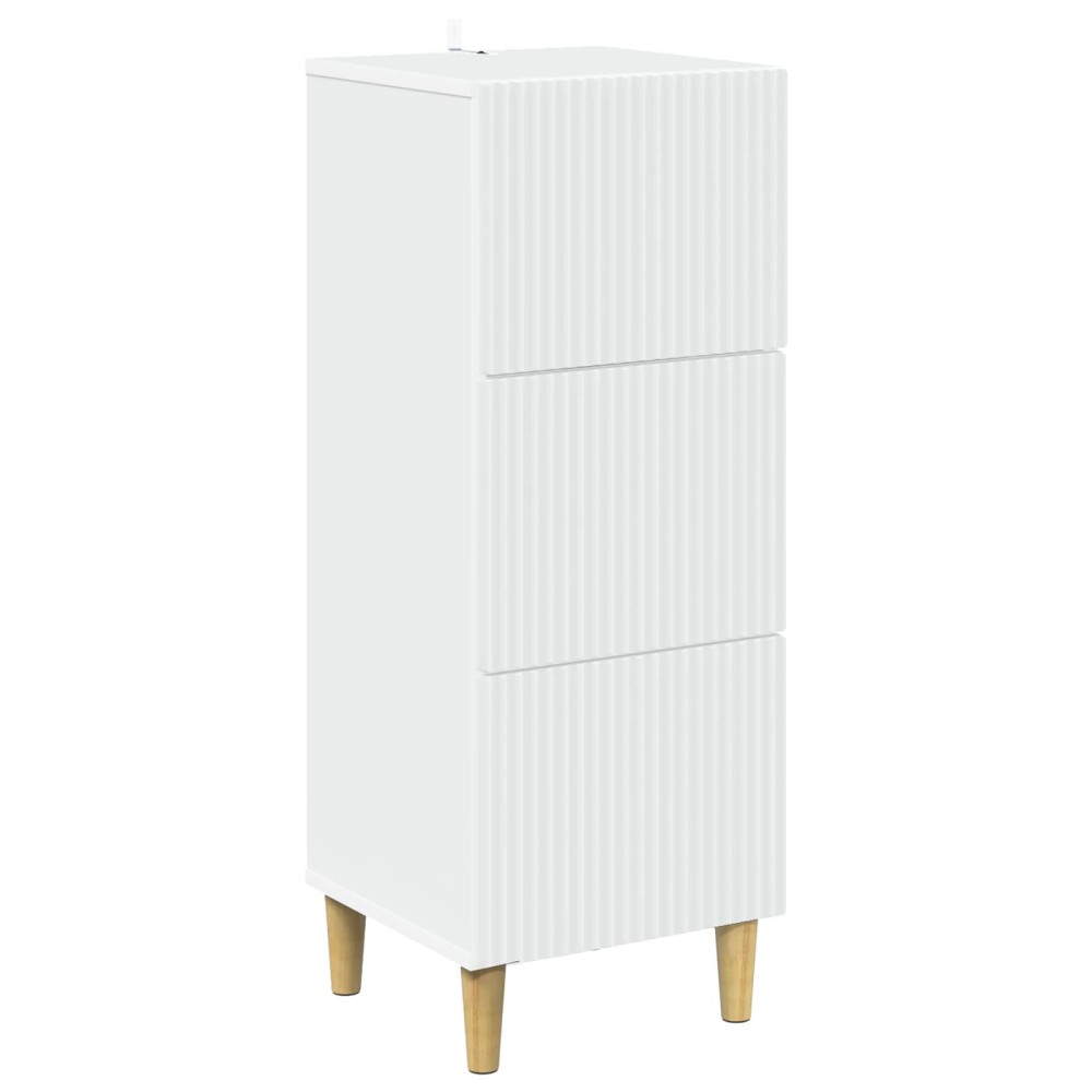 vidaXL Ντουλάπι με Συρτάρια Λευκό 33 x 34,5 x 90 εκ Επεξεργασμένο Ξύλο