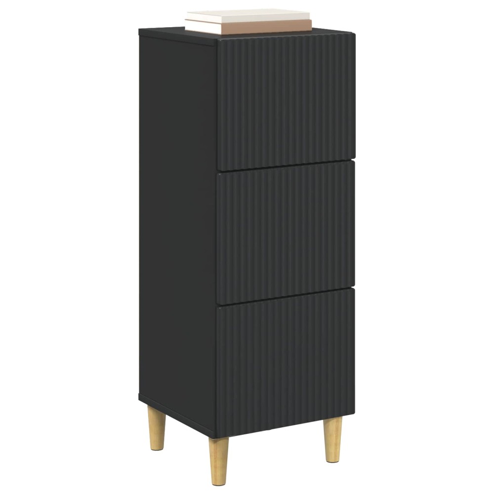 vidaXL Ντουλάπι με Συρτάρια Μαύρο 33 x 34,5 x 90 εκ Επεξεργασμένο Ξύλο