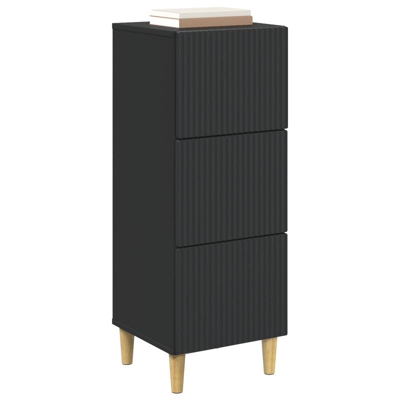 vidaXL Ντουλάπι με Συρτάρια Μαύρο 33 x 34,5 x 90 εκ Επεξεργασμένο Ξύλο