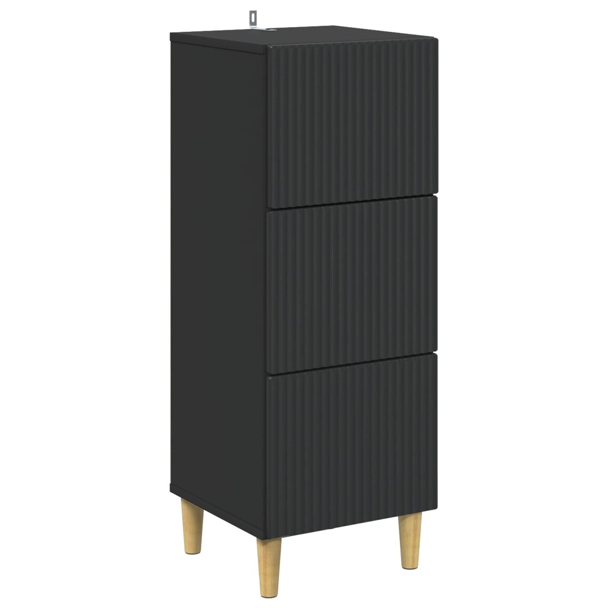 vidaXL Ντουλάπι με Συρτάρια Μαύρο 33 x 34,5 x 90 εκ Επεξεργασμένο Ξύλο