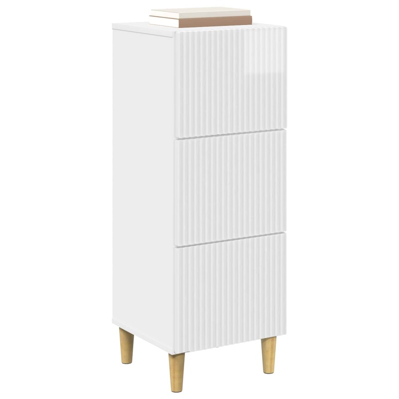 vidaXL Ντουλάπι με Συρτάρια Γυαλιστερό Λευκό 33 x 34,5 x 90 εκ