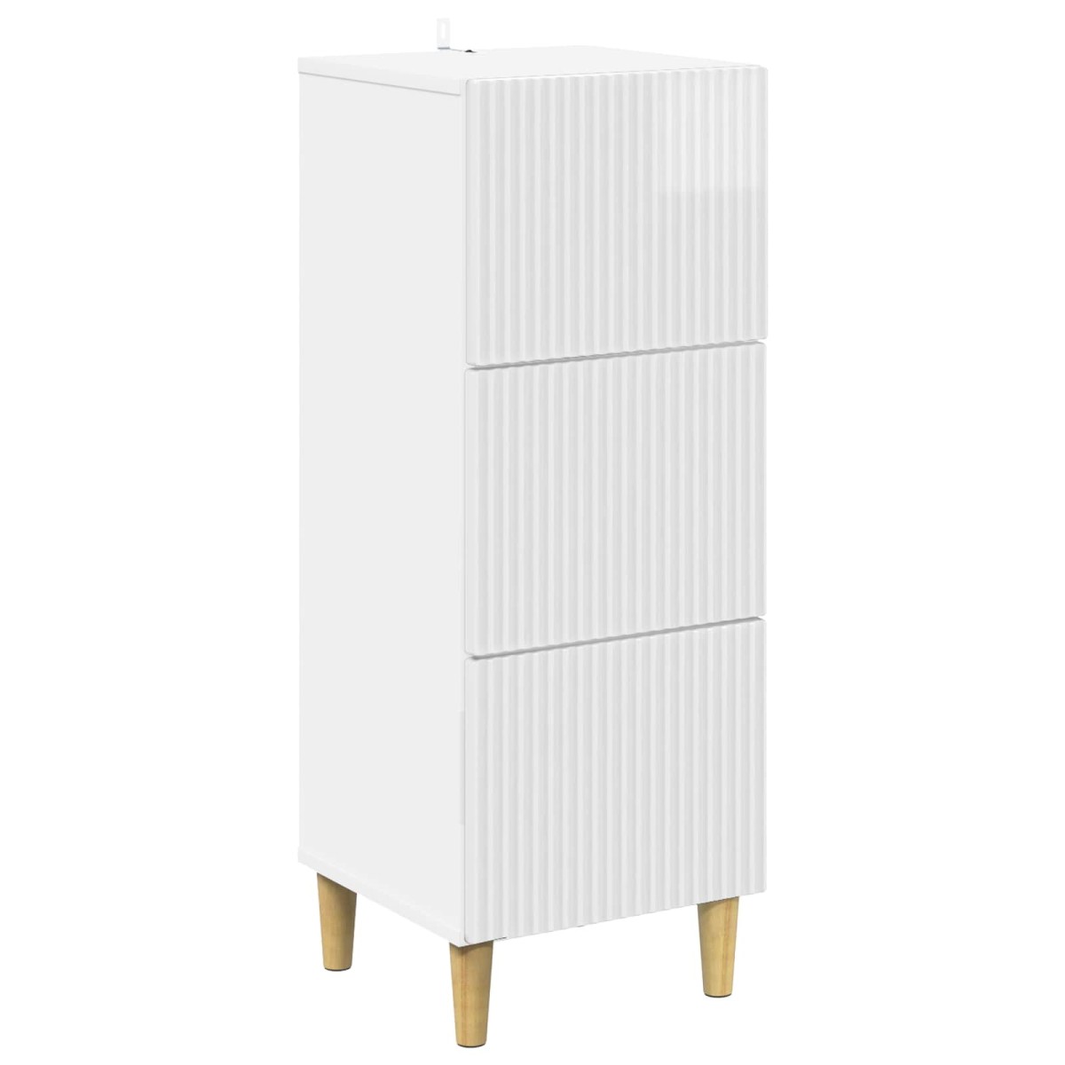 vidaXL Ντουλάπι με Συρτάρια Γυαλιστερό Λευκό 33 x 34,5 x 90 εκ