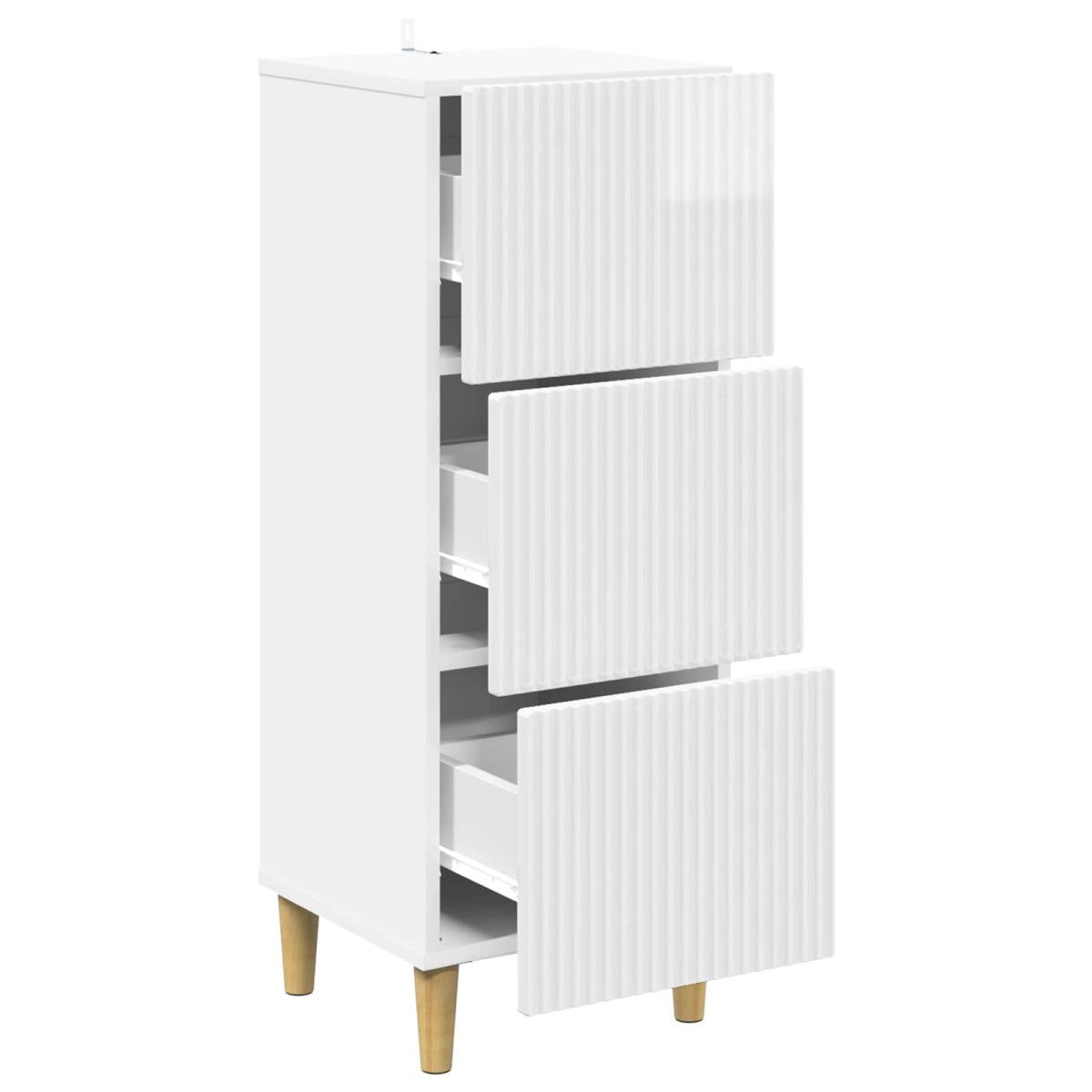 vidaXL Ντουλάπι με Συρτάρια Γυαλιστερό Λευκό 33 x 34,5 x 90 εκ