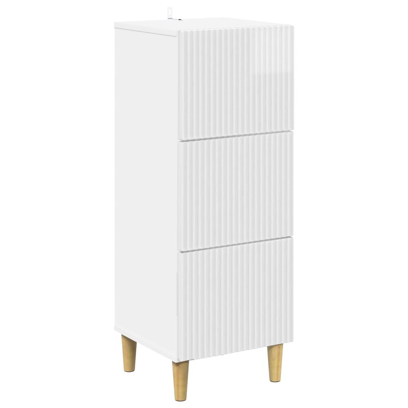 vidaXL Ντουλάπι με Συρτάρια Γυαλιστερό Λευκό 33 x 34,5 x 90 εκ