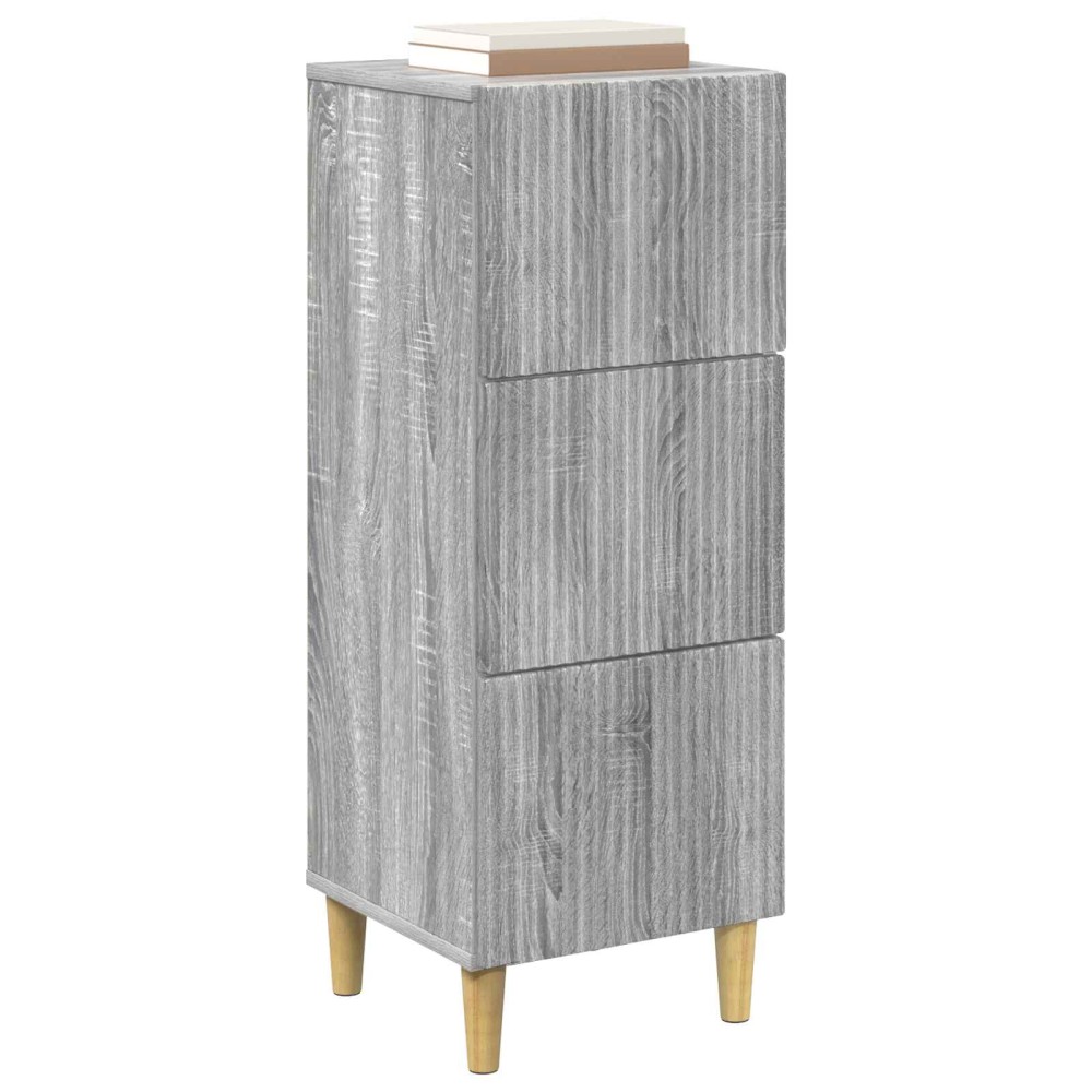 vidaXL Ντουλάπι με Συρτάρια Γκρι Sonoma 33 x 34,5 x 90 εκ