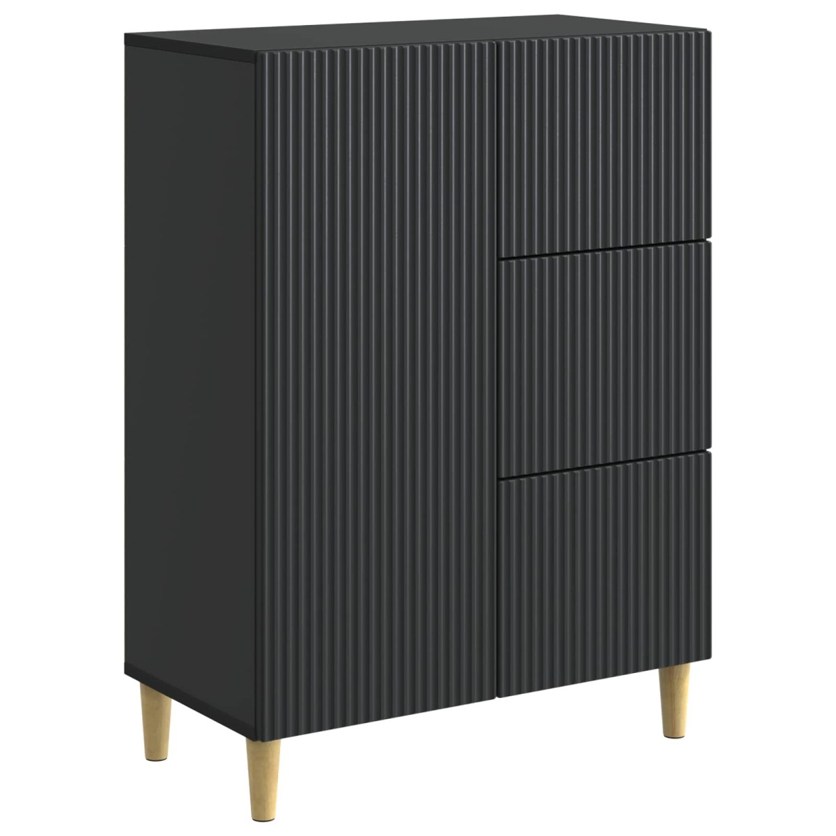 vidaXL Πλαϊνό γραφείο Μαύρο 66 x 34,5 x 90 εκ Επεξεργασμένο Ξύλο