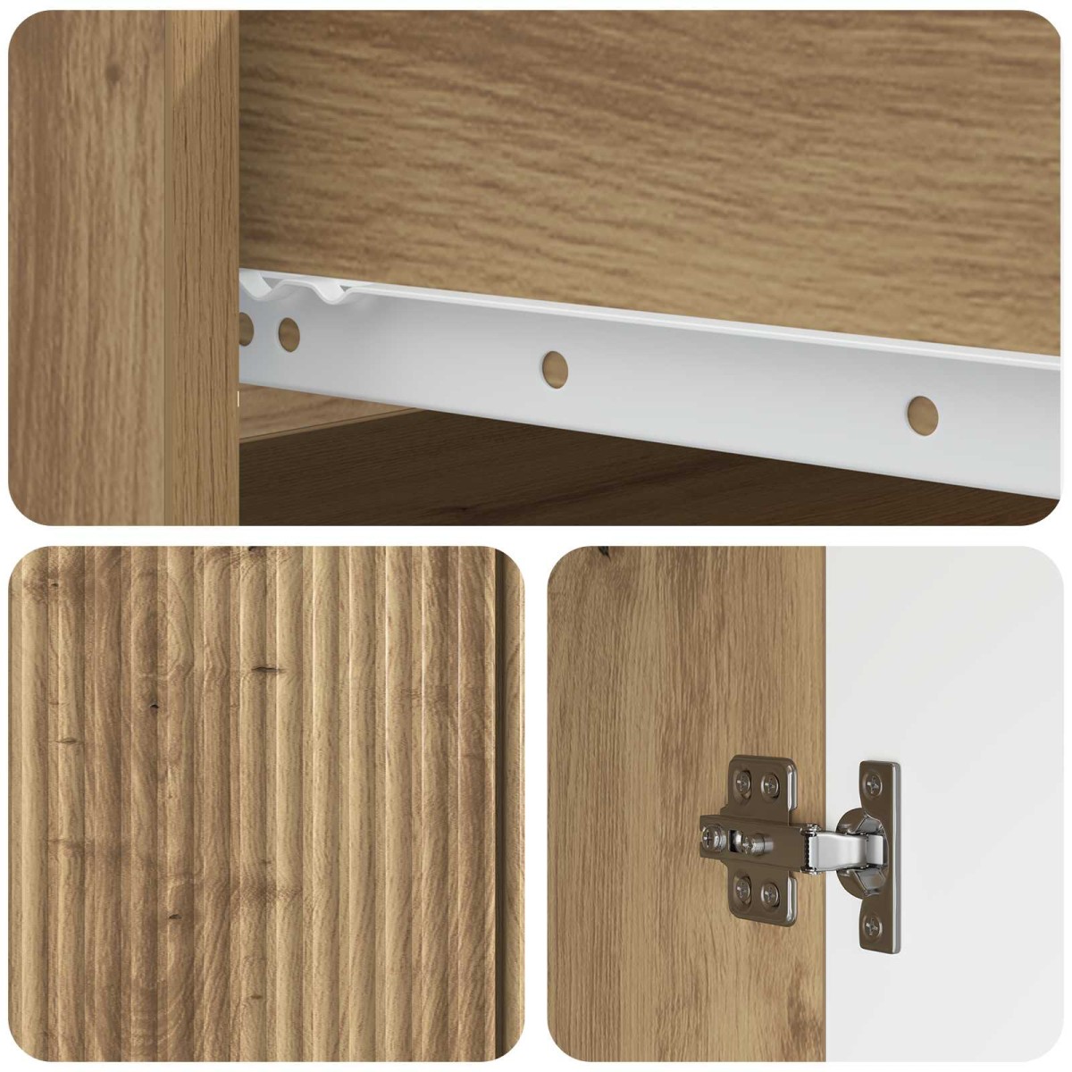 vidaXL Πλαϊνό γραφείο Artisan Δρυς 66 x 34,5 x 90 εκ