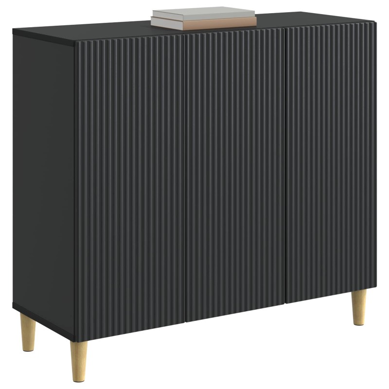 vidaXL Πλαϊνό γραφείο Μαύρο 89 x 34,5 x 80 εκ Επεξεργασμένο Ξύλο