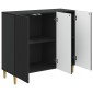 vidaXL Πλαϊνό γραφείο Μαύρο 89 x 34,5 x 80 εκ Επεξεργασμένο Ξύλο