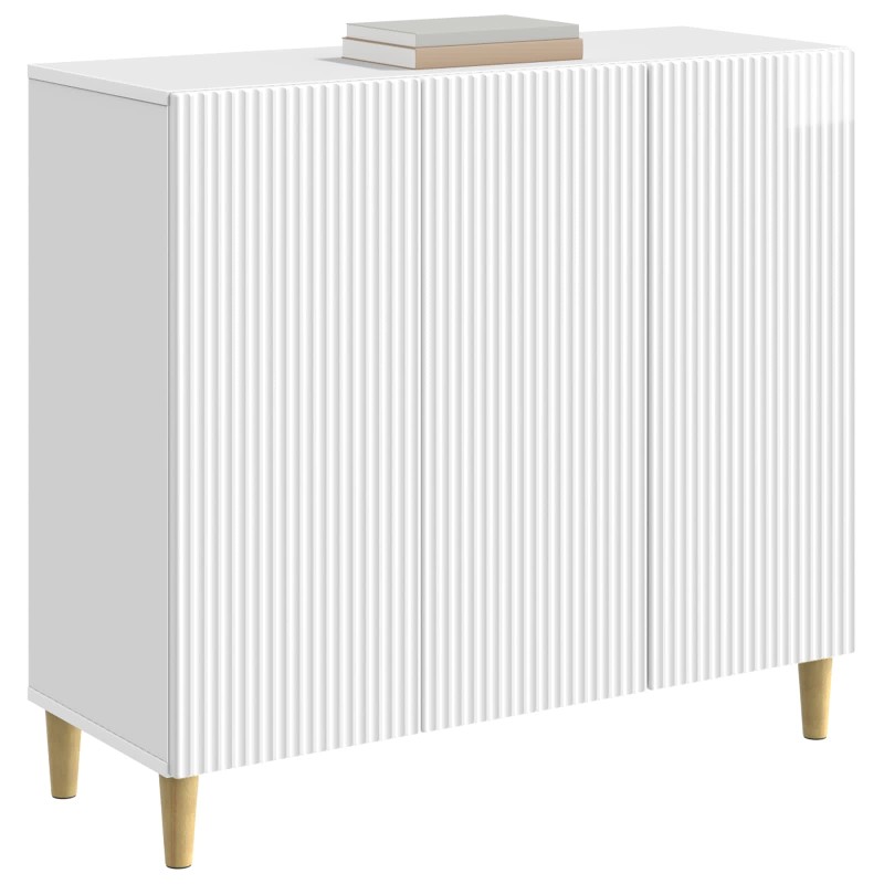 vidaXL Πλαϊνό γραφείο Γυαλιστερό Λευκό 89 x 34,5 x 80 εκ