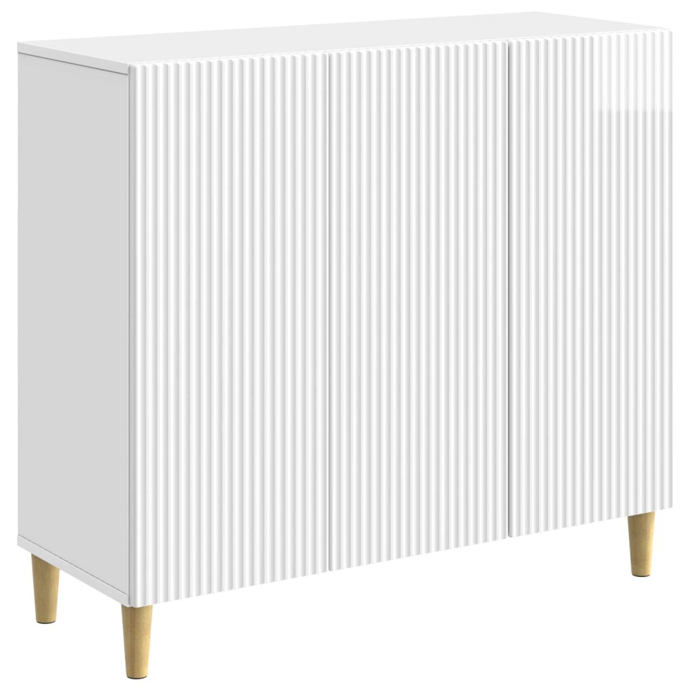 vidaXL Πλαϊνό γραφείο Γυαλιστερό Λευκό 89 x 34,5 x 80 εκ
