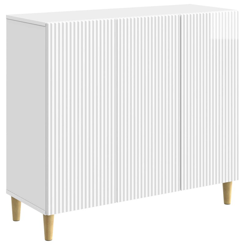 vidaXL Πλαϊνό γραφείο Γυαλιστερό Λευκό 89 x 34,5 x 80 εκ