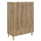 vidaXL Πλαϊνό γραφείο Artisan Δρυς 66 x 34,5 x 95 εκ.