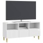 vidaXL Ντουλάπι TV με συρτάρι Γυαλιστερό Λευκό 102 x 34,5 x 50 εκ.