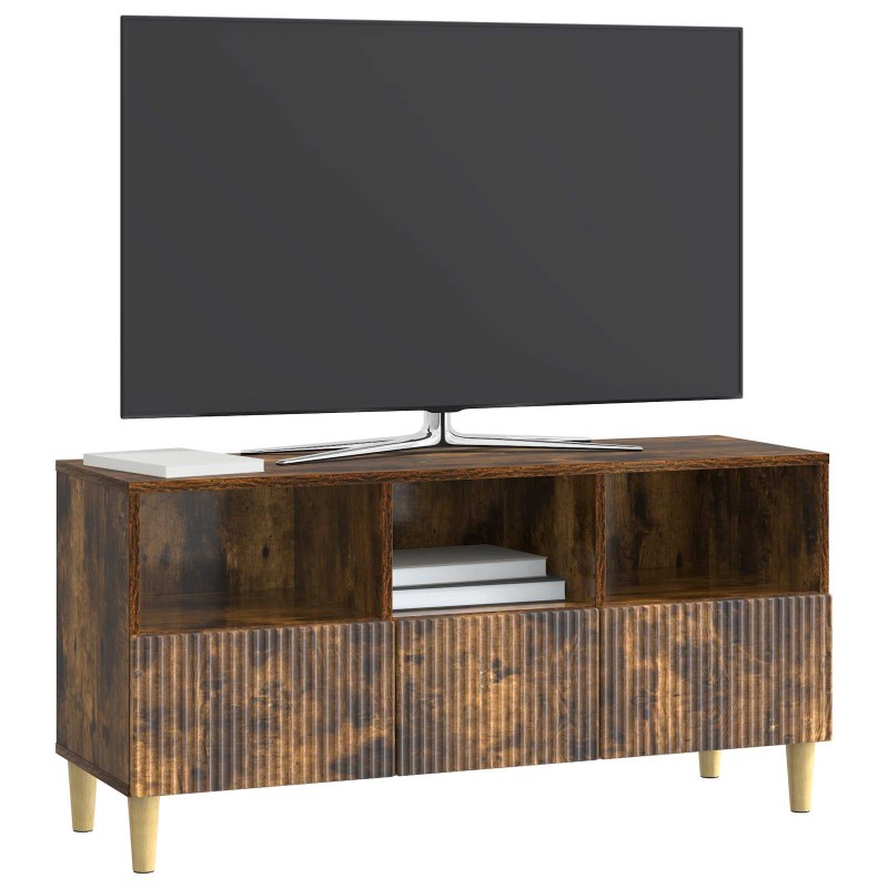 vidaXL Ντουλάπι TV Καπνισμένο Ξύλο Δρυός 102 x 34,5 x 50 εκ.