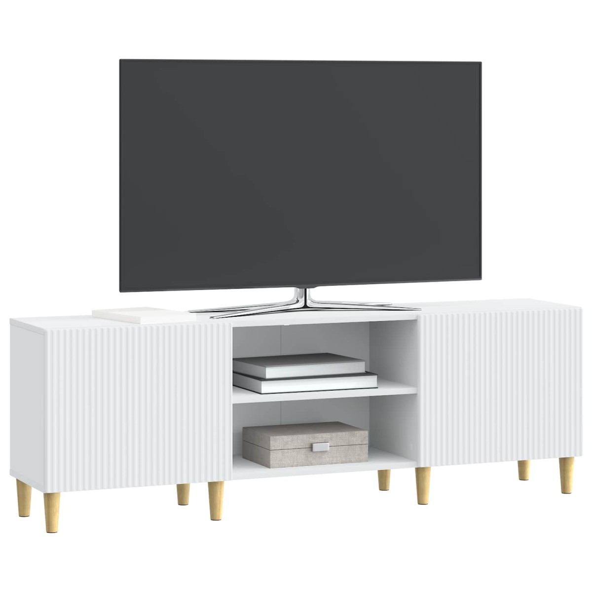 vidaXL Ντουλάπι TV Λευκό 150 x 31 x 50 εκ. Επεξεργασμένο Ξύλο