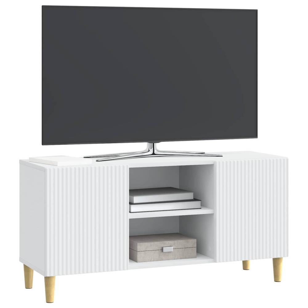 vidaXL Ντουλάπι TV Λευκό 102 x 34,5 x 50 εκ. Επεξεργασμένο Ξύλο