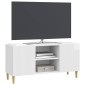 vidaXL Ντουλάπι TV Γυαλιστερό Λευκό 102 x 34,5 x 50 εκ.