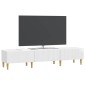 vidaXL Ντουλάπι TV με συρτάρι Γυαλιστερό Λευκό 147 x 34,5 x 30 εκ