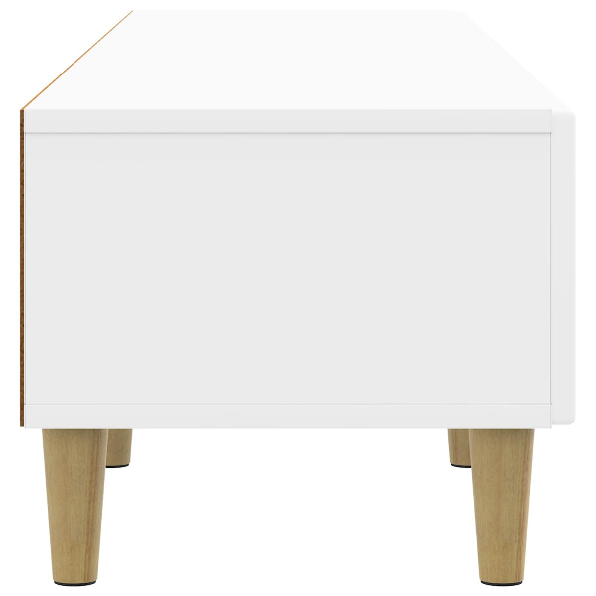 vidaXL Ντουλάπι TV με συρτάρι Γυαλιστερό Λευκό 147 x 34,5 x 30 εκ