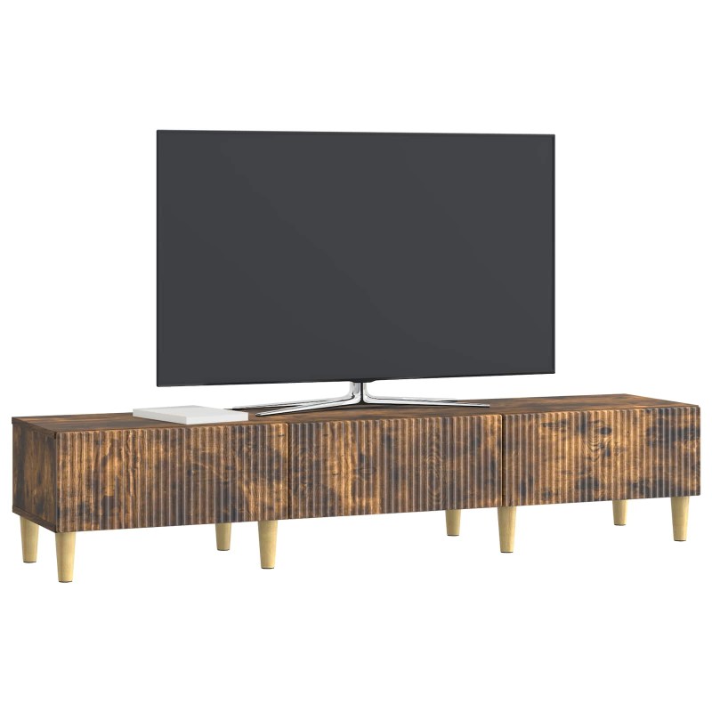 vidaXL Ντουλάπι TV με συρτάρι Καπνισμένο Ξύλο Δρυός 147 x 34,5 x 30 εκ