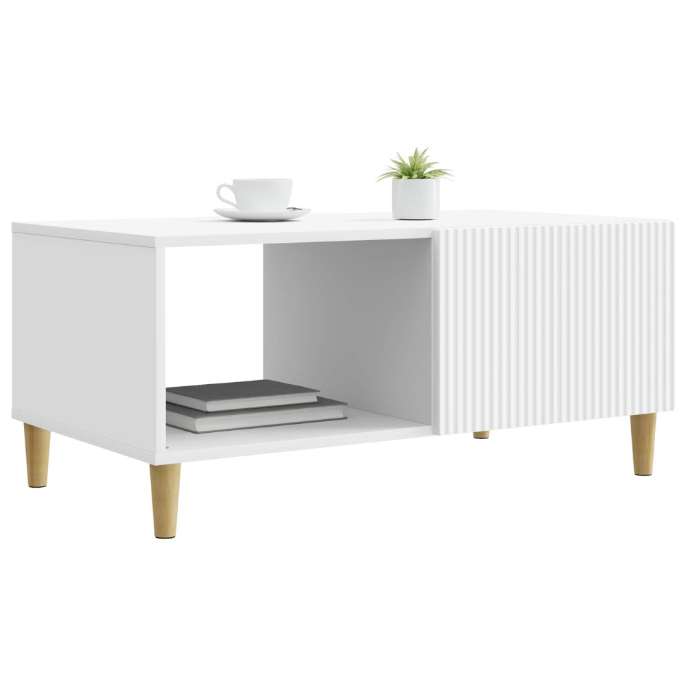 vidaXL Τραπεζάκι σαλονιού Λευκό 90 x 50 x 40 cm Επεξεργασμένο Ξύλο