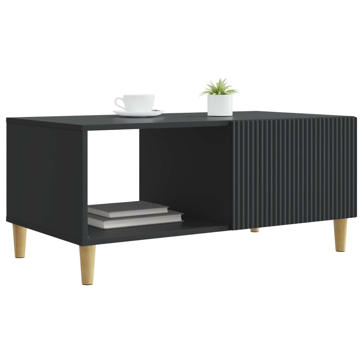 vidaXL Τραπεζάκι σαλονιού Μαύρο 90 x 50 x 40 cm Επεξεργασμένο Ξύλο