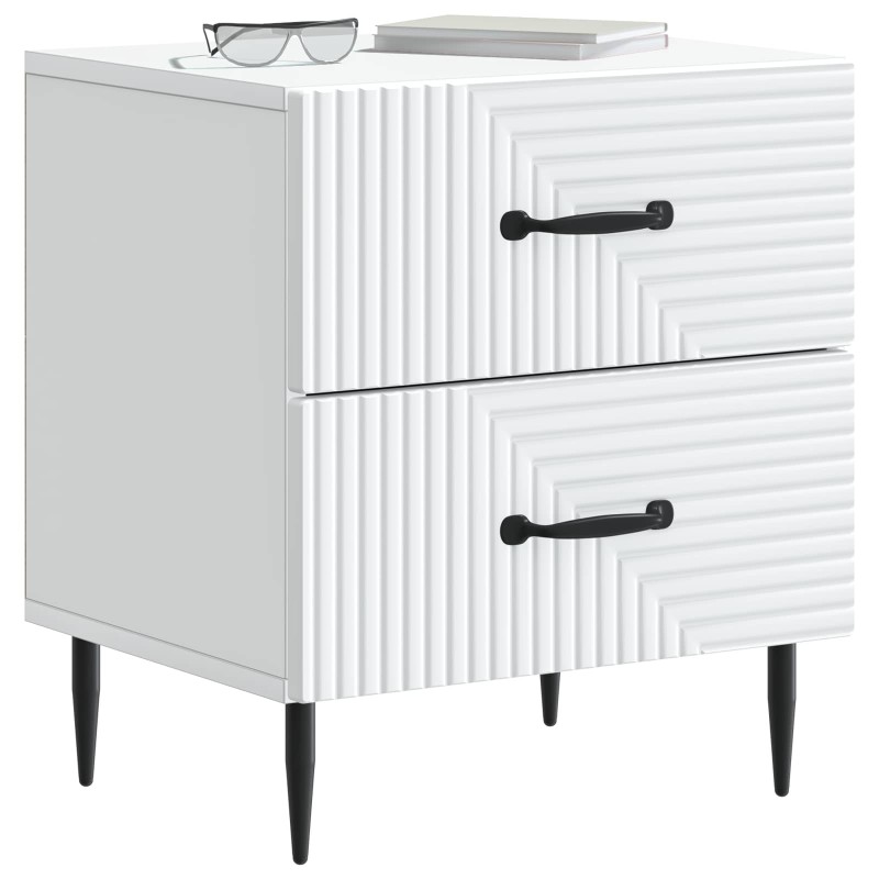 vidaXL Κομοδίνο Λευκό 43 x 34,5 x 47,5 εκ Επεξεργασμένο Ξύλο