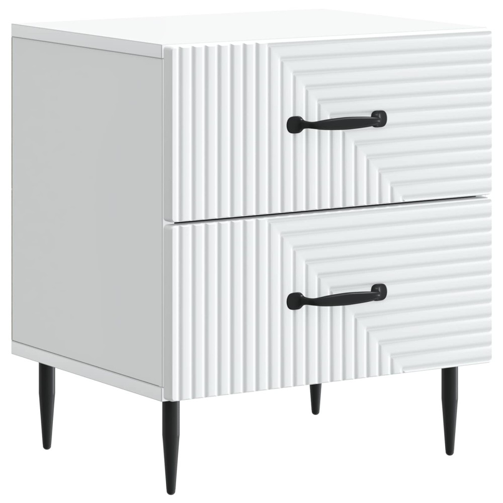 vidaXL Κομοδίνο Λευκό 43 x 34,5 x 47,5 εκ Επεξεργασμένο Ξύλο