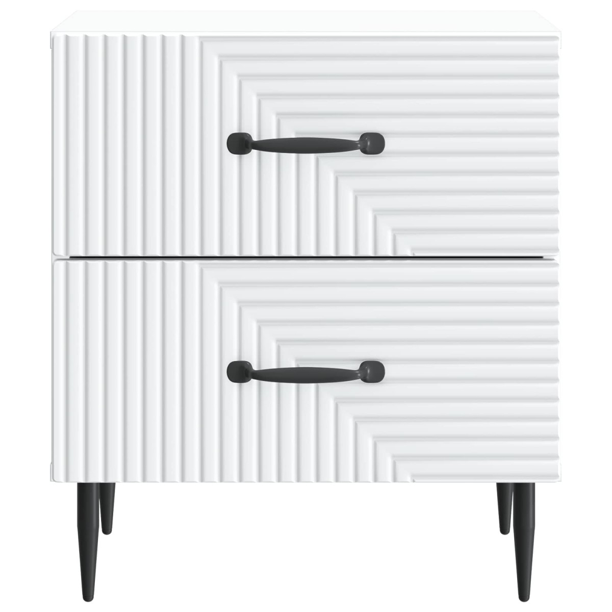 vidaXL Κομοδίνο Λευκό 43 x 34,5 x 47,5 εκ Επεξεργασμένο Ξύλο