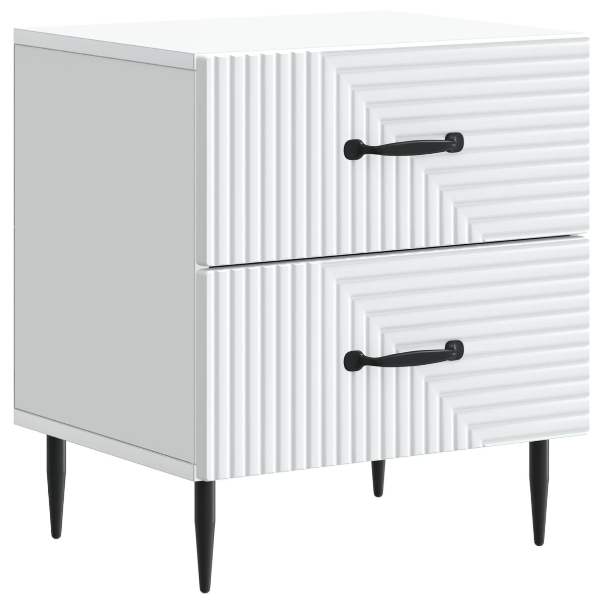 vidaXL Κομοδίνο 2 τεμ. Λευκό 43 x 34,5 x 47,5 εκ Επεξεργασμένο Ξύλο