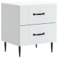 vidaXL Κομοδίνο 2 τεμ. Λευκό 43 x 34,5 x 47,5 εκ Επεξεργασμένο Ξύλο