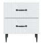 vidaXL Κομοδίνο 2 τεμ. Λευκό 43 x 34,5 x 47,5 εκ Επεξεργασμένο Ξύλο
